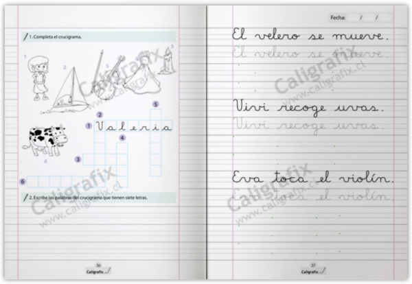 CUADERNO DE CALIGRAFIA 1° Básico 2do Sem. Horizontal, CALIGRAFIX - Imagen 4