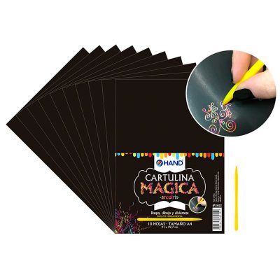 CARTULINA MAGICA ARCOIRIS HAND 10 HOJAS