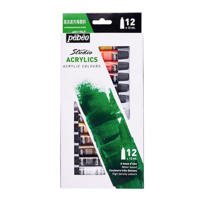 SET ACRILICO PEBEO STUDIO 12 COLORES 12ML