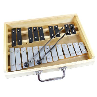 METALÓFONO 22 NOTAS CAJA MADERA - CROMADO