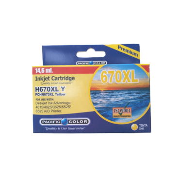 CARTRIDGE ALTERNATIVO PACIFIC COLOR 670XL YELLOW
