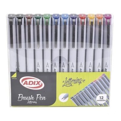 BRUSH PEN LETTERING 12 COLORES ADIX