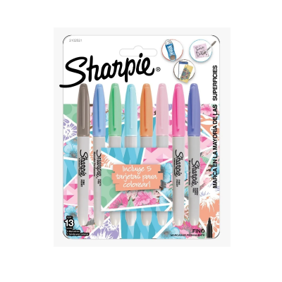 Set Marcadores Sharpie Pastel Punta Fina + 5 Tarjetas