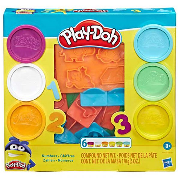 PLAY-DOH NUMEROS 6 POTES DE COLORES
