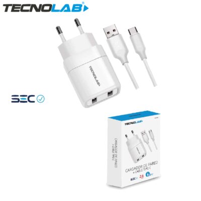 CARGADOR + CABLE TIPO C CERTIFICADO CARGA RAPIDA