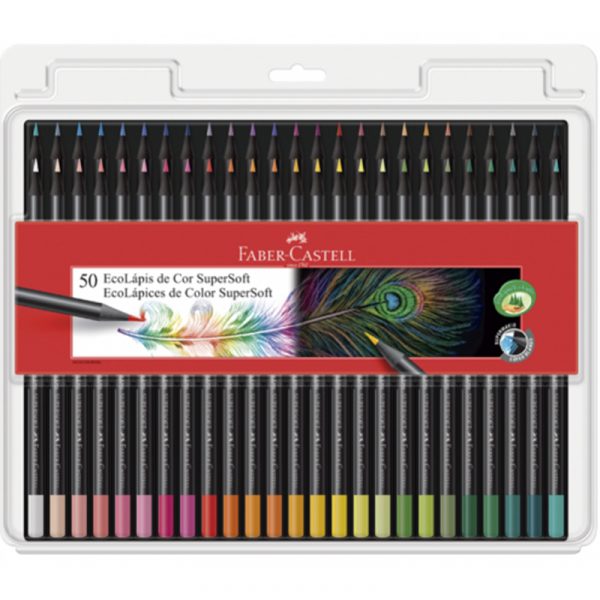 SET DE 50 ECOLAPICES DE COLORES SUPERSOFT FABER-CASTELL