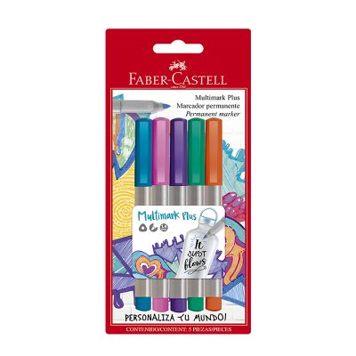MULTIMARK PLUS MARCADORES PERMANENTE 5 COLORES FABER-CASTELL