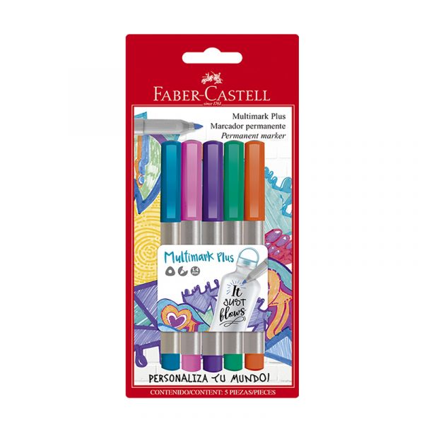 MULTIMARK PLUS MARCADORES PERMANENTE 5 COLORES FABER-CASTELL