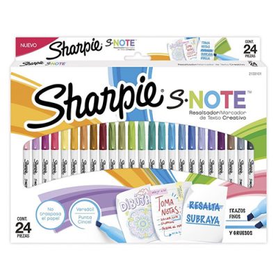 SET 24 MARCADORES RESALTADORES SHARPIE S-NOTE