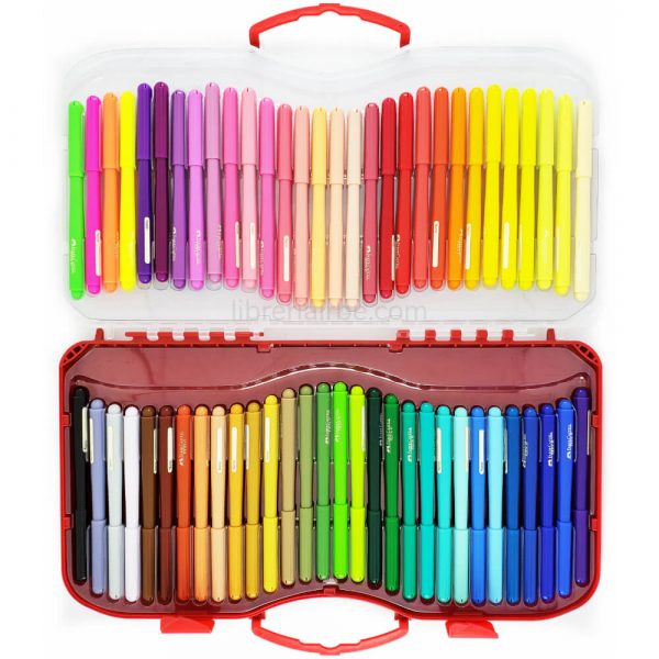 SET MARCADORES FIESTA 60 COLORES FABER-CASTELL CON ESTUCHE RIGIDO - Imagen 2