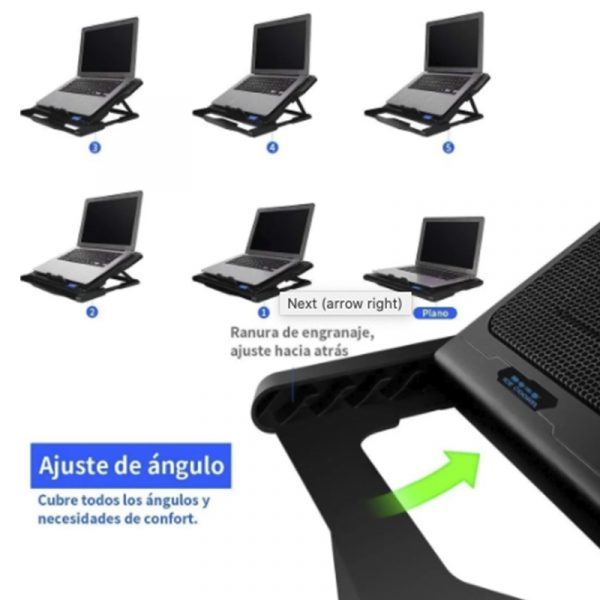 VENTILADOR GAMER PRO PARA NOTEBOOK RX0025 REPTILE X - Imagen 3