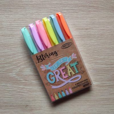SET LAPICES SCRIPTO PUNTA PINCEL 6 COLORES PASTEL