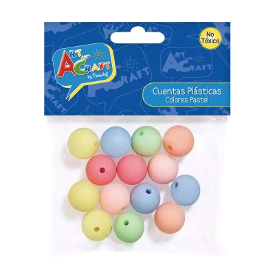 CUENTAS PLASTICAS COLORES PASTEL 30 GRS.