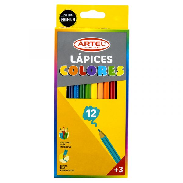 LAPICES DE COLORES ARTEL 12 UNIDADES LARGO