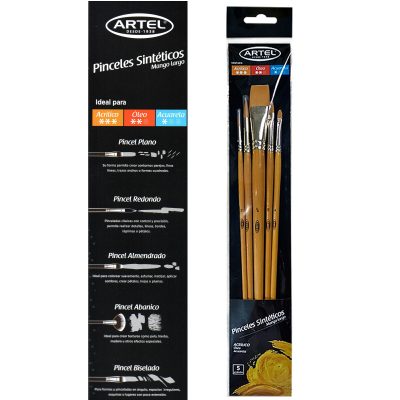 PINCELES SINTÉTICOS MANGO LARGO PARA ACRILICO ARTEL