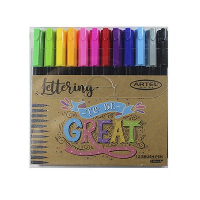 SET LETTERING 12 COLORES ARTEL
