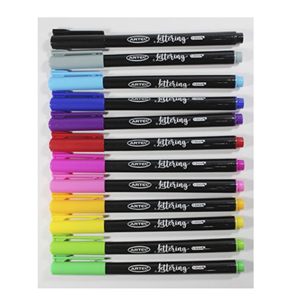 SET LETTERING 12 COLORES ARTEL - Imagen 2