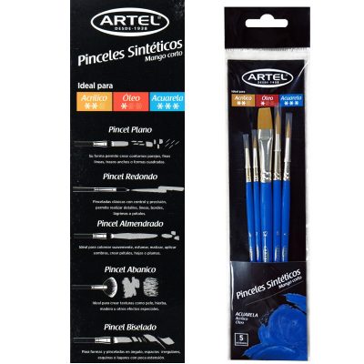 PINCELES SINTÉTICOS MANGO CORTO PARA ACUARELA ARTEL