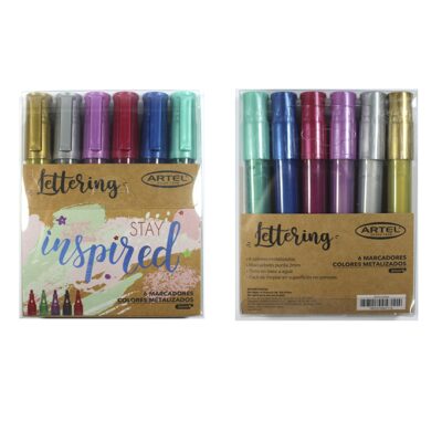 SET MARCADORES METALIZADOS 2MM. ARTEL