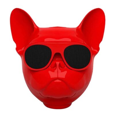 PARLANTE BLUETOOTH CABEZA DE BULLDOG ROJO