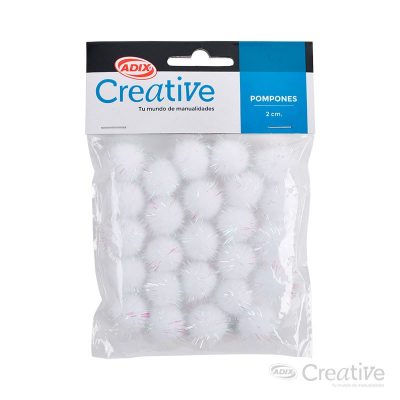 POMPOM GLITTER BLANCO