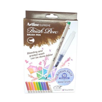 LAPICES ARTLINE SUPREME BRUSH PEN ACUARELABLE 10 COLORES