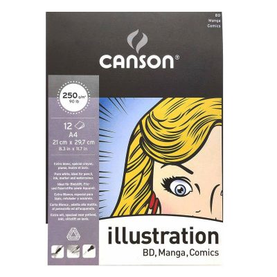 PAD ILUSTRATION COMIC & MANGA 12 HOJAS TAMAÑO A4 CANSON