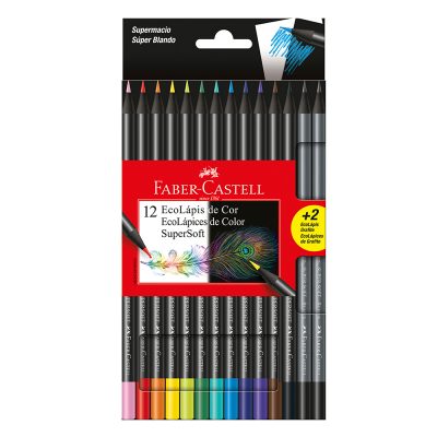 ECOLÁPICES DE COLOR SUPERSOFT 12 + 2 GRAFITOS