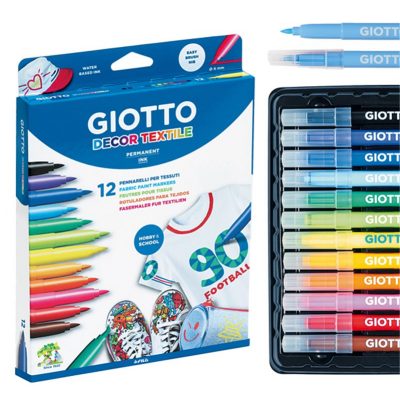 ROTULADORES DECOR TEXTILE 12 COLORES GIOTTO