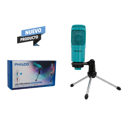 MICRÓFONO CONDENSADOR USB PARA STREAMING PHILCO