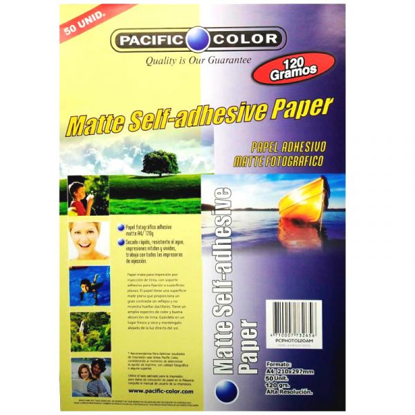 PAPEL FOTOGRAFICO ADHESIVO MATTE 120GRS. A4