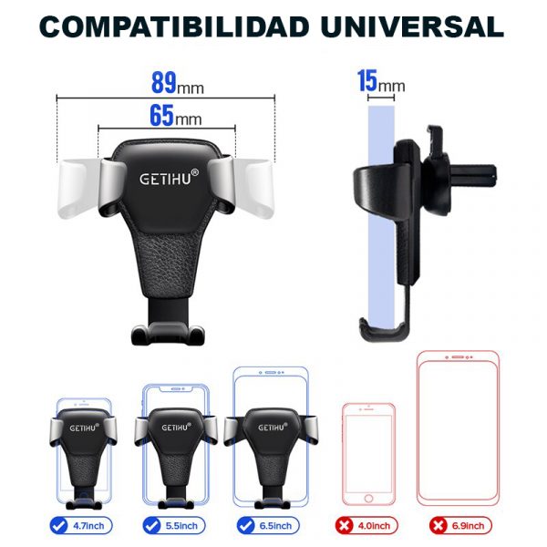 Soportes De Celular Para Automóvil Negro - Imagen 6
