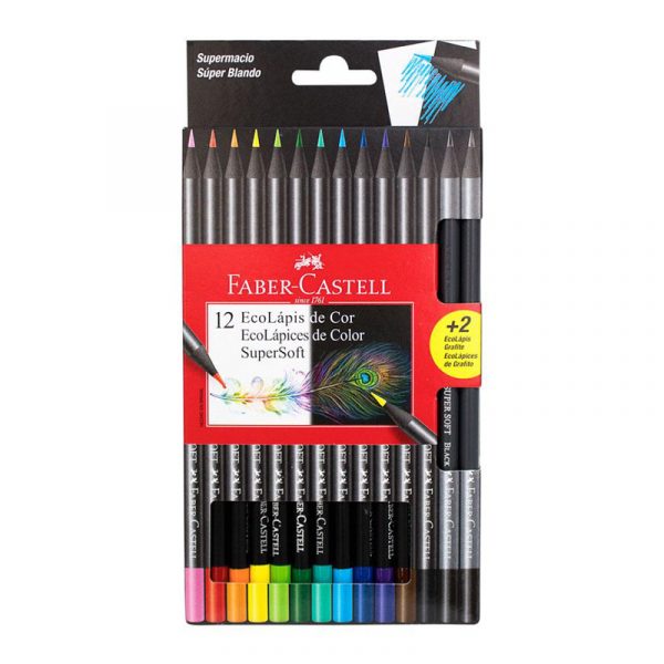 12 EcoLápices de color SuperSoft + 2 EcoLápices de grafito