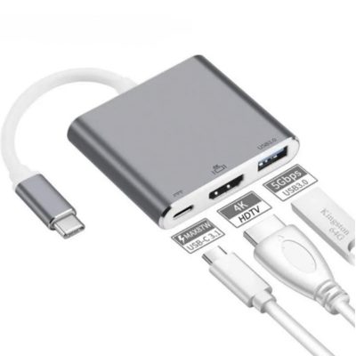 3 EN 1 HUB TIPO C A HDMI + USB 3.0 PHILCO