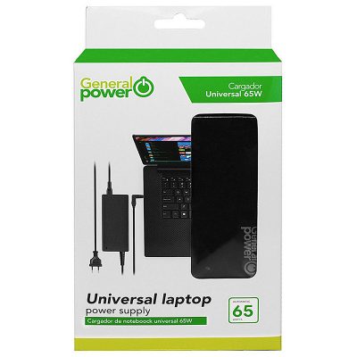 CARGADOR UNIVERSAL NOTEBOOK 65W GENERAL POWER 65SLI