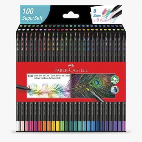 FABER CASTELL SUPERSOFT SET 100 LAPICES COLORES ECOLAPICES