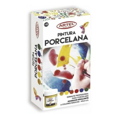 PINTURA PORCELANA ARTEL 40ml. SET DE 6 COLORES BASICOS