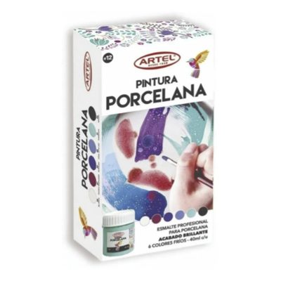 PINTURA PORCELANA ARTEL 40ml. SET DE 6 COLORES FRIOS