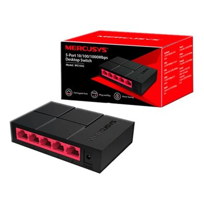 SWITCH DE ESCRITORIO MERCUSYS MS105 5 PUERTOS 10/100/1000 Mbps