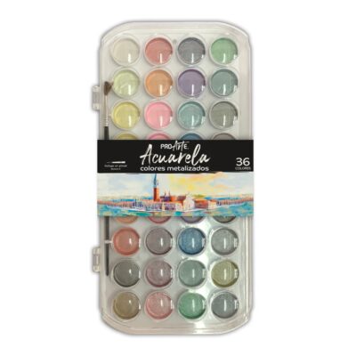 ACUARELA METALIZADA 36 COLORES PROARTE