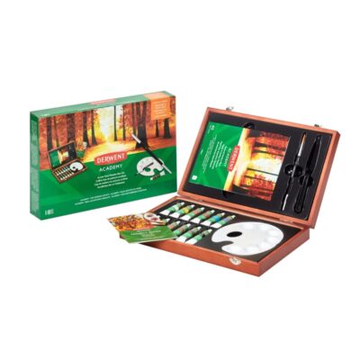 SET PINTURA ACRÍLICA CAJA DE MADERA  DERWENT ACADEMY