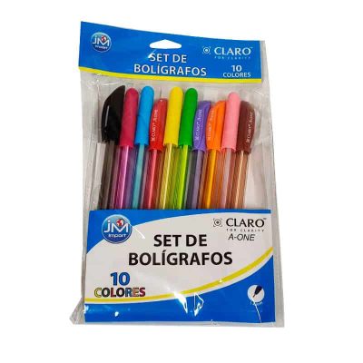 SET BOLIGRAFOS 10 COLORES