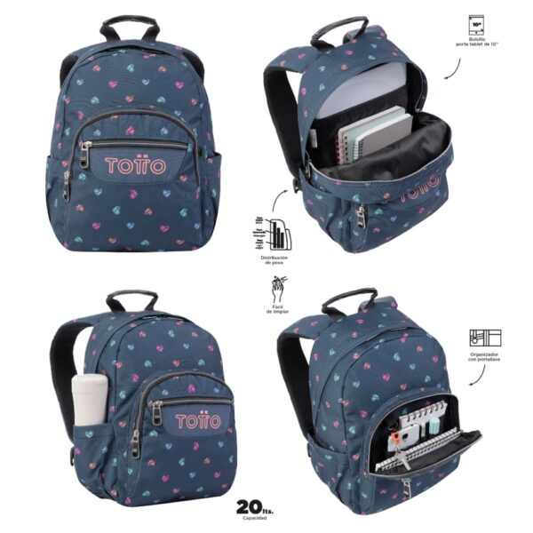 MOCHILA ESCOLAR TEMPERA TOTTO