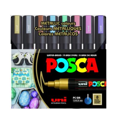 Set Marcadores Posca 5M - 8 Colores Metálicos