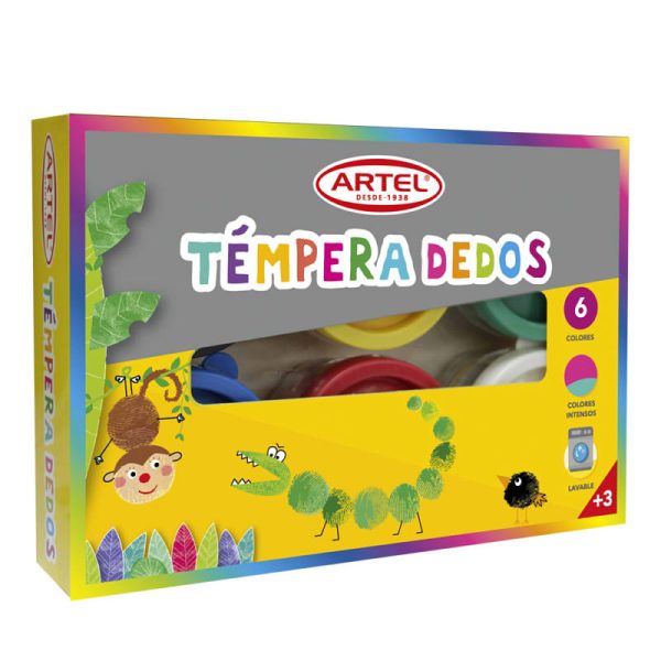 TEMPERA DEDOS 6 COLORES ARTEL