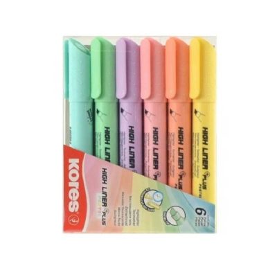 SET DESTACADORES 6 COLORES PASTEL  KORES