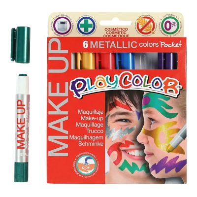SET MAQUILLAJE PLAYCOLOR 6 COLORES METALIZADOS